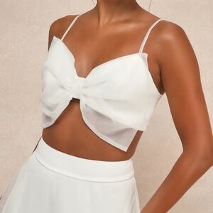 White Bow Two-Piece Skirt & Top